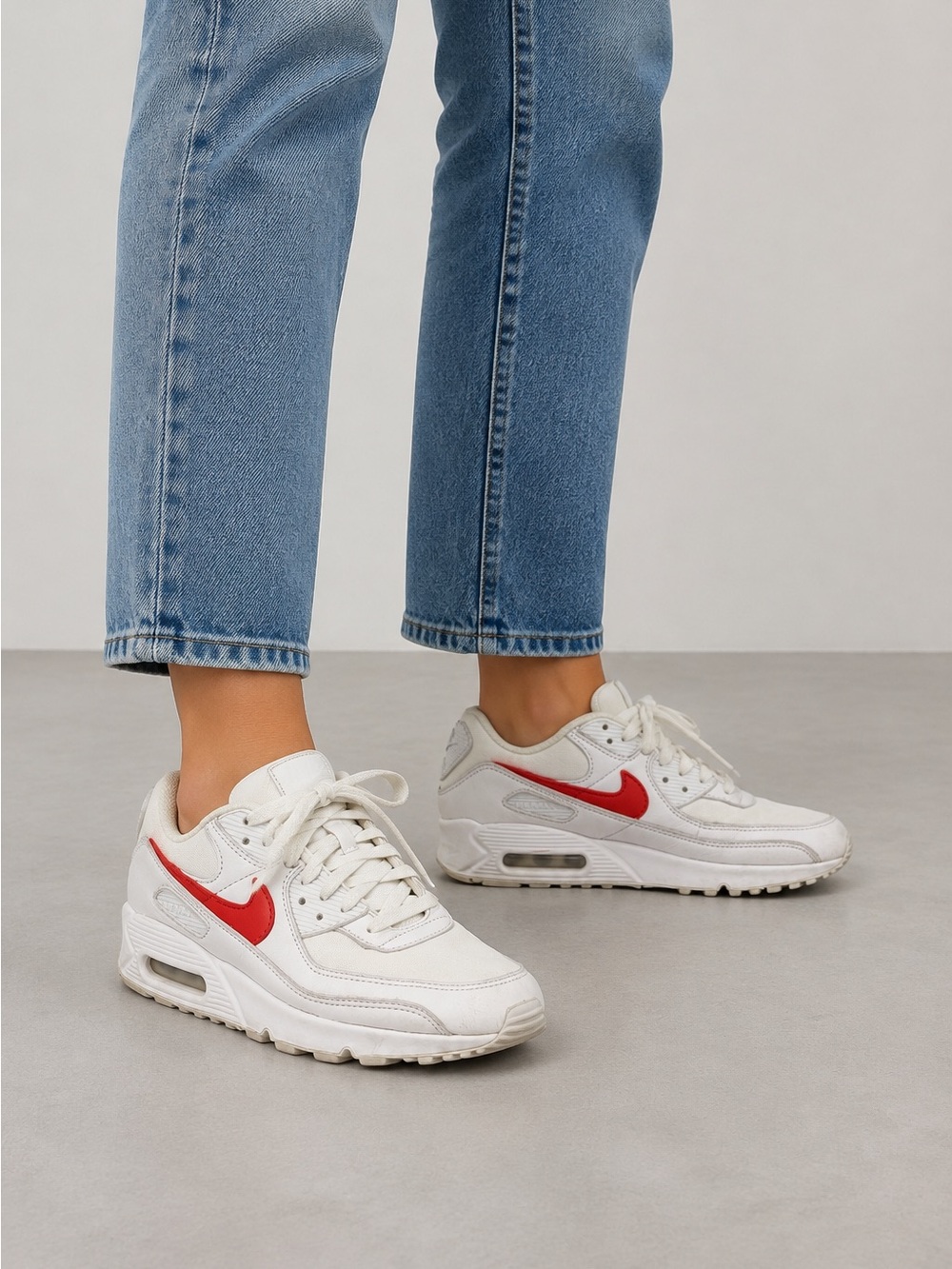 Nike Air Max 90 By You Custom Red Sneakers 7.5